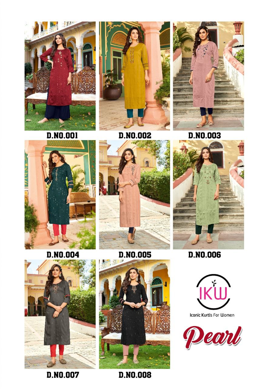 Ikw Pearl 1 New Fancy Ethnic Wear Viscose Designer Kurti Collection